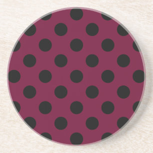 Porta-copos Bolinhas negras com burgundy