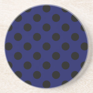 Porta-copos Bolinhas pretas em azul marinho