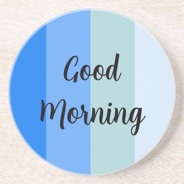 Porta-copos Bom Dia Listrado Azul (Frente)