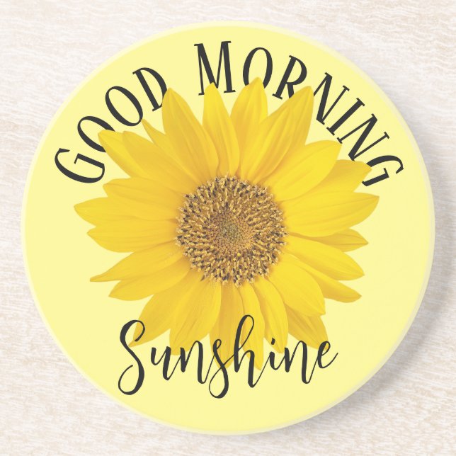 Porta-copos Bom Dia Sunshine Amarelo Girassol (Frente)