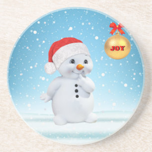 Porta-copos Boneco de neve de Natal fofo e flocos de neve