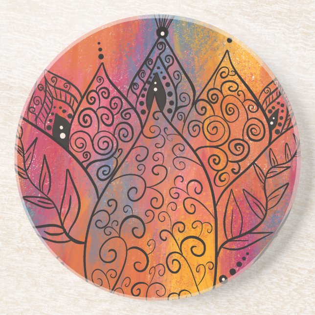 Porta-copos Bonito Arte Floral (Frente)