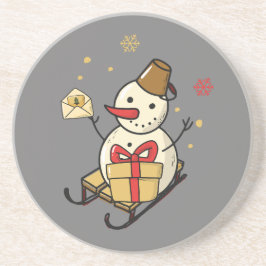 Porta-copos Bonito Neve Em Um Sled