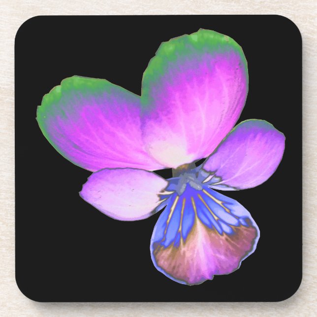 Porta copos bonito Pansy Cork (Frente)