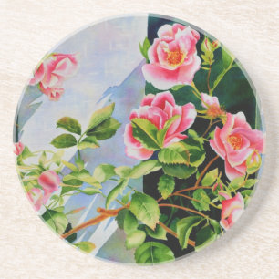 Porta-copos Bonito rosa, rosas vermelhas, flor aquarela