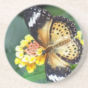 Porta-copos Borboleta de manchas preta e amarela