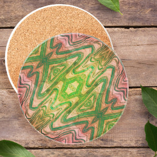 Porta-copos Borboleta rosa e verde Boho Chic Sandstone