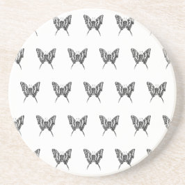 Porta-copos Borboleta Zebra Preto e Branco Padrão de Desenho a