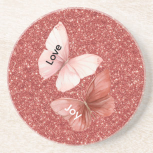 Porta-copos Borboletas de Amor Alegria Rosa Brilho Vermelho