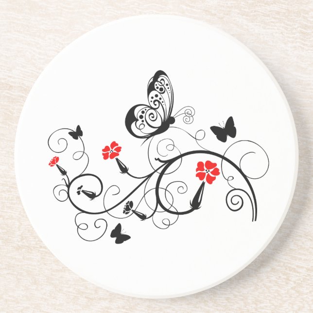 Porta-copos Borboletas pretas 4 (Frente)