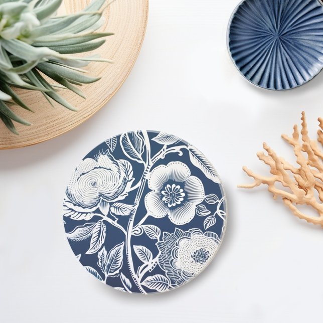 Porta-copos Branco Azul Hamptons (Criador carregado)