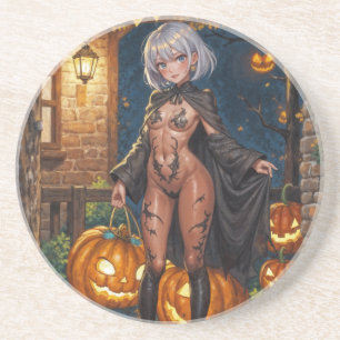 Porta-copos Brave Halloween Menina ou Truque ou Gosto Pintura 