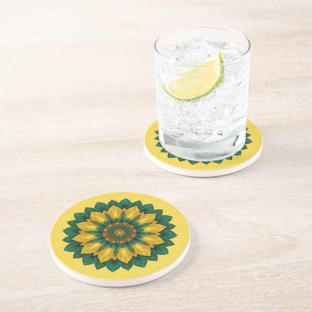 Porta-copos Brazilian Leaf Mandala - Drink Coaster (Lateral)