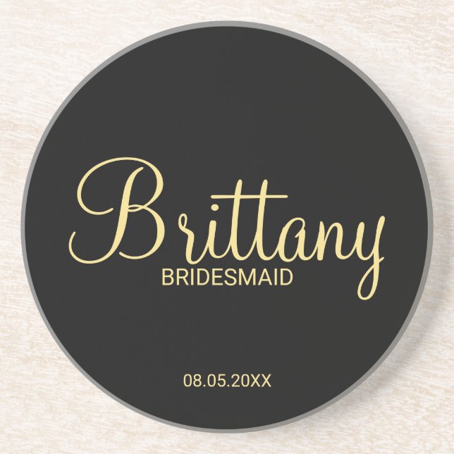 Porta-copos Bridesmaid Personalizado de Script Moderno (Frente)