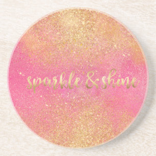 Porta-copos Brilho e Centelha Rosa Dourado Glamouroso