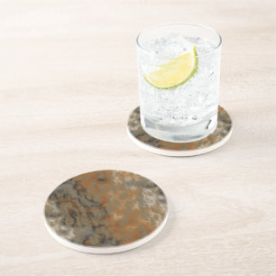 Porta-copos Bronze e Abstrato de Mármore de Cobre