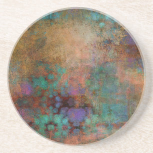 Porta-copos Bronze, Teal, Abstrato púrpura