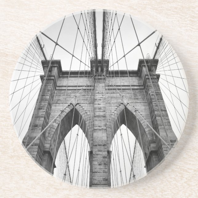 Porta-copos Brooklyn Bridge Arquitetura Black & White Foto (Frente)