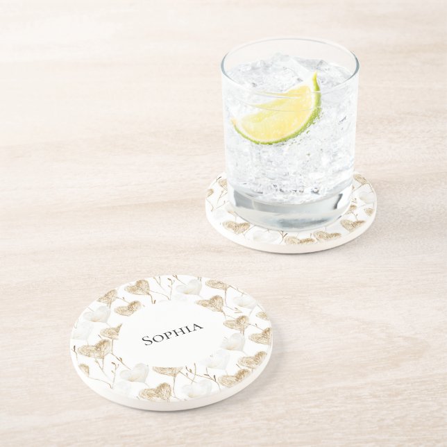 Porta-copos Brown Cream Boho Hearts (Lateral)