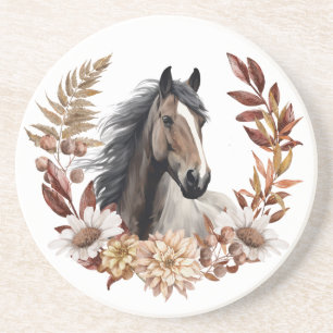 Porta-copos Brown Grulla Horse Autumn Wreath