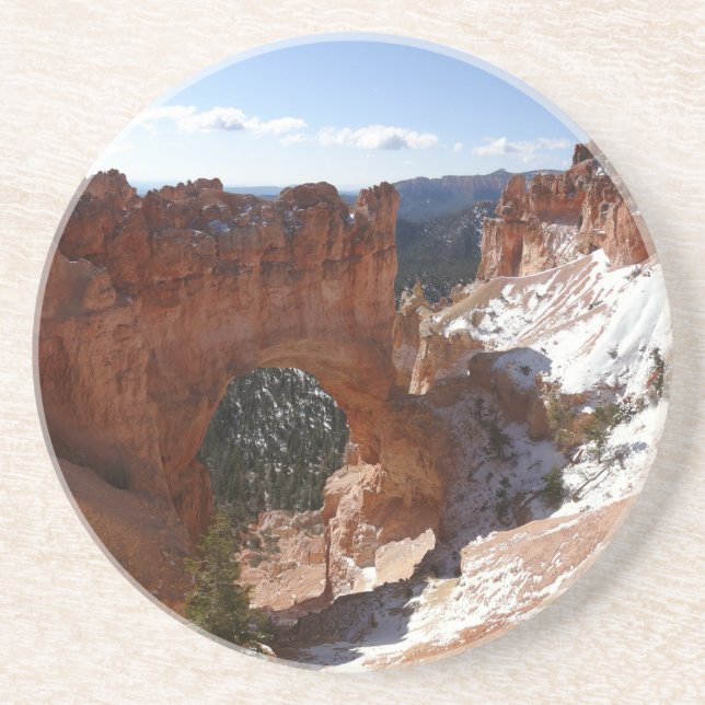 Porta-copos Bryce Canyon Natural Bridge Snowy Landscape Foto (Frente)