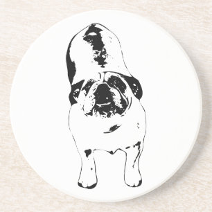Porta-copos Buldogue—Pesquisar, Negrito B&W