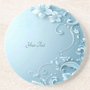 Porta-copos Bule Coaster de Arenito Floral Decorativo