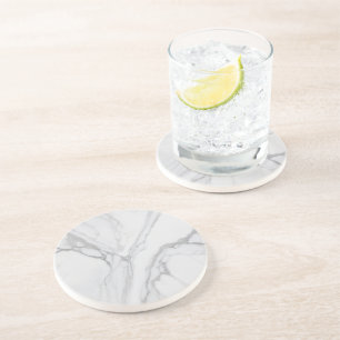 Porta-copos Bule de Mármore Cinza Branco Minimalista Elegante