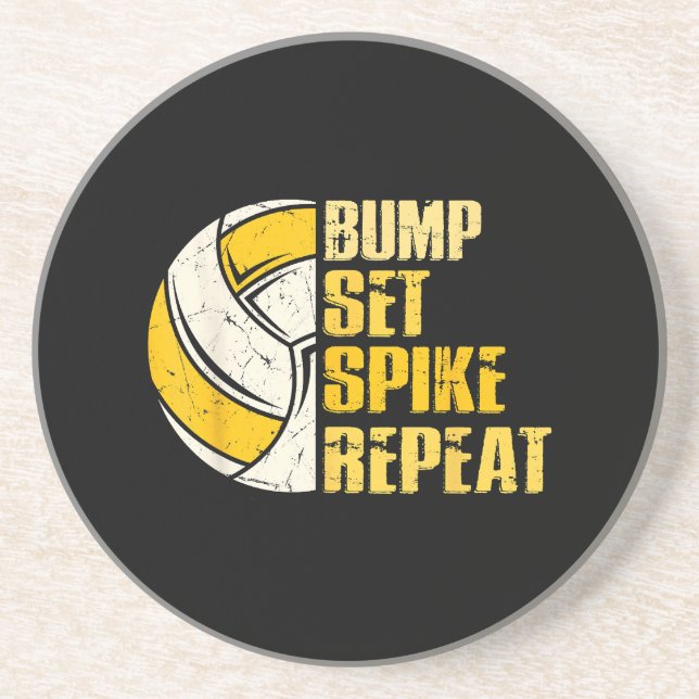 Porta-copos Bump Set Spike Repete Voleibol Engraçado (Frente)