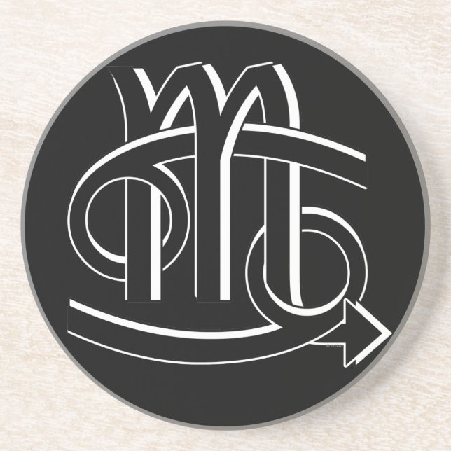 Porta-copos Bw dos sócios do cancer & da Escorpião (Frente)