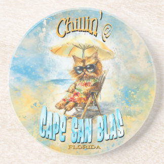 Porta-copos Cabo San Blas Florida Beach Lounging Cat