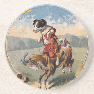 Porta-copos Cabra cómico e cão que vão para um passeio