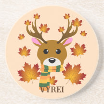 Cachecol de Outono Veado Folhas de Bordo