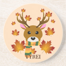 Porta-copos Cachecol de Outono Veado Folhas de Bordo