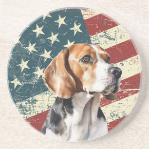 Porta-copos Cachorro Beagle Hound Bandeira Americana Grunge
