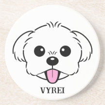 Cachorro Branco Bichon Cachorro Esticando A Língua