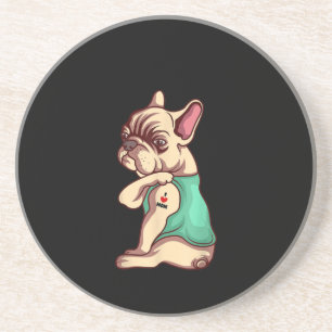 Porta-copos Cachorro Francês Adoro Mamãe Tatuagem Dom