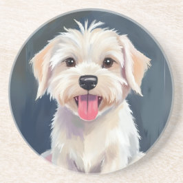 Porta-copos Cachorro maltês | Pintura de cachorro branco