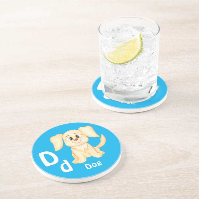 Porta-copos Cachorro personalize ABC: Letra D - Adicione Seu N (Lateral)