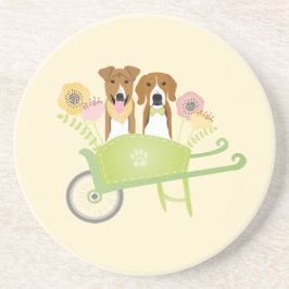 Porta-copos Cães Castanhos Em Flores De Mola De Rodas