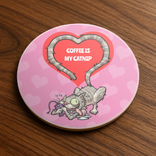 Porta-copos Café Crazy Cat é Meu Alternativo de Erva-de-gato C