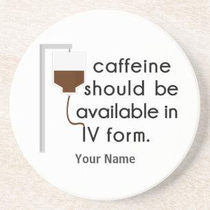Porta-copos cafeína na IV, humor de enfermeiro