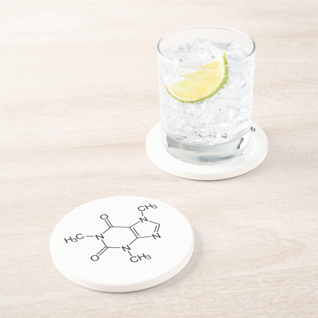 Porta-copos Caffeine Molecule Chemistry Átomos de café (Lateral)