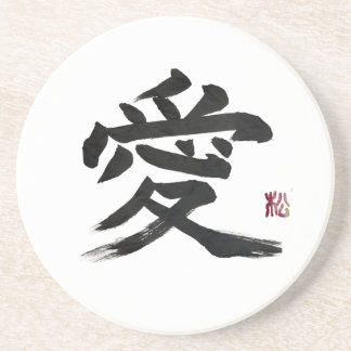 Porta-copos Caligrafia de kanji japonês “amor”