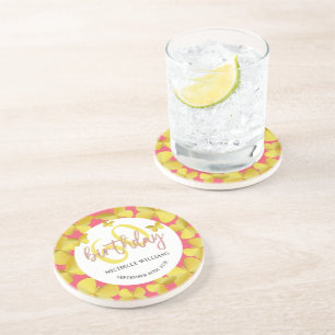 Porta-copos Caligrafia Dourada à borboleta Elegante