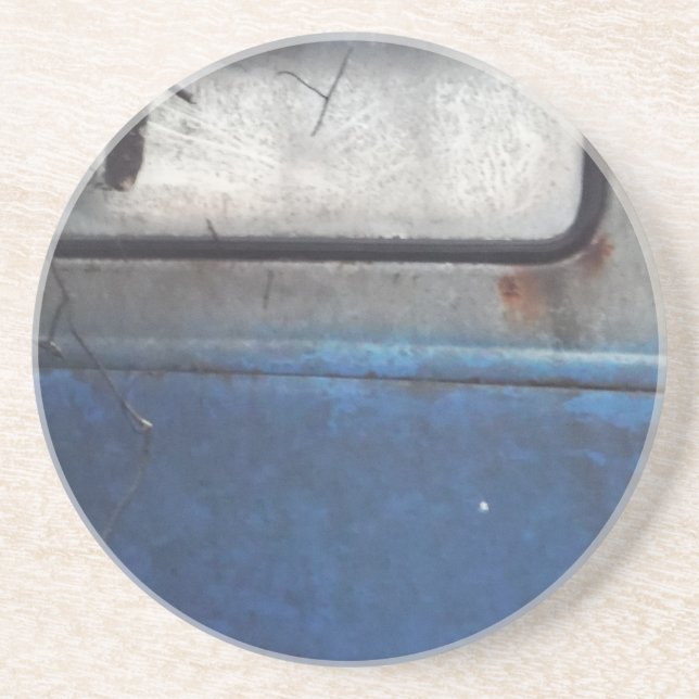 Porta-copos Caminhão de colheita branco e azul (Frente)