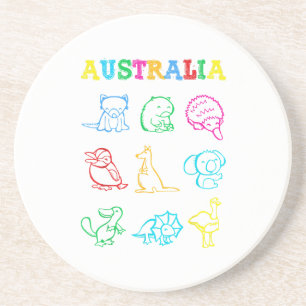 Porta-copos Camisa de criança do Dia da Austrália Animais Engr
