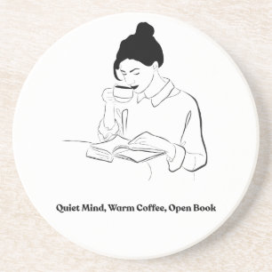 Porta-copos Camiseta de Linha Artística Estética de Livro e Ca