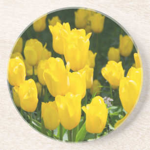 Porta-copos Campo de tulipas amarelas brilhantes