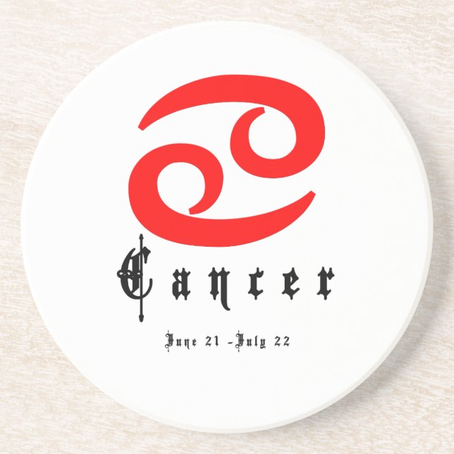Porta-copos Cancer, 21 de junho - 22 de julho (Frente)